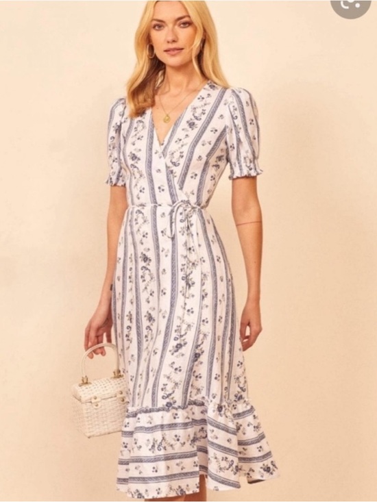 Reformation Dresses & Skirts - New: Reformation Veronika Midi Dress in Roquefort (Sz: Med)